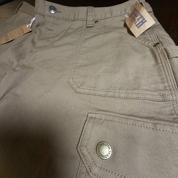 Duluth Trading Co Flex Firehose Slim Leg Cargo Pants Khaki Curvesetter Womens 14 - Picture 9 of 9